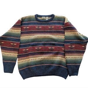 Vintage | Southwestern Pattern Knit Crewneck Sweater 90s